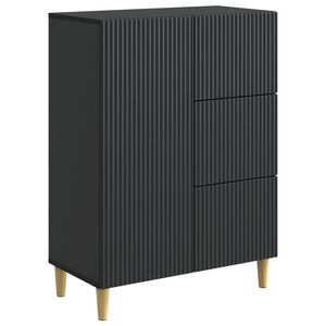 vidaXL Sideboard med skuffe Sort 66 x 34,5 x 90 cm Konstrueret tr&aelig;