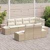 vidaXL Havesofa S&aelig;t med pude 7 pcs Beige og creme polyrattan