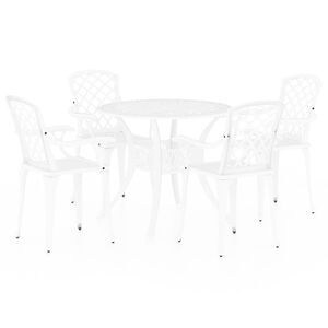 vidaXL bistros&aelig;t 5 dele st&oslash;bt aluminium hvid