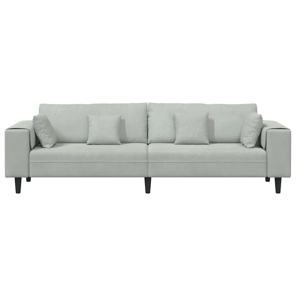 vidaXL Sofa med pude Lysegr&aring; 250 x 77 x 76 cm Fl&oslash;jl