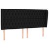 vidaXL sengegavl med kanter 183x23x118/128 cm stof sort