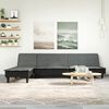 vidaXL L-formet sovesofa 255x140x70 cm stof m&oslash;rkegr&aring;