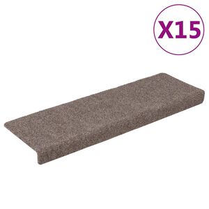 vidaXL trappem&aring;tter selvkl&aelig;bende 15 stk. 65x21x4 cm beige rektangul&aelig;r kant