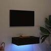 vidaXL TV-skab med LED-lys sort egetr&aelig; 60x35x15,5 cm