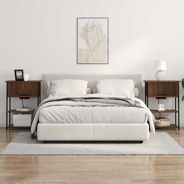 vidaXL Natskab Brun eg 55 x 31 x 76 cm Konstrueret tr&aelig;