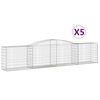 vidaXL buede gabionkurve 5 stk. 400x50x80/100 cm galvaniseret jern