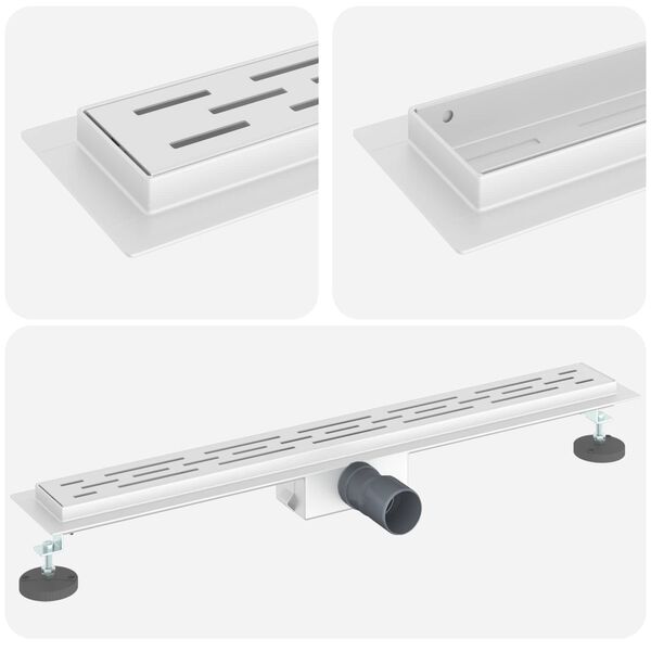 vidaXL Bruserafl&oslash;b med linje design S&oslash;lv 70 cm Rustfrit St&aring;l 304