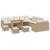 vidaXL Havesofa S&aelig;t 14 pcs Beige polyrattan