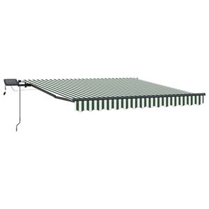 vidaXL Udtr&aelig;kkelig markise Gr&oslash;n og Hvid 350 x 250 cm Stof og aluminium
