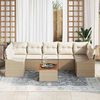 vidaXL Havesofa S&aelig;t med pude 8 pcs Beige polyrattan