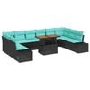 vidaXL Havesofa S&aelig;t 11 stk. Sort Poly rattan