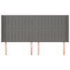vidaXL sengegavl med kanter 163x16x118/128 cm stof mørkegrå