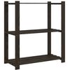 vidaXL opbevaringsreol 3 hylder 80x38x90 cm massivt fyrretr&aelig; sort