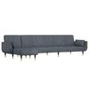 vidaXL L-formet sovesofa 275x140x70 cm velour m&oslash;rkegr&aring;