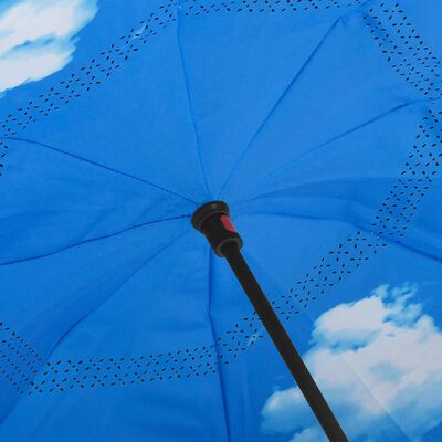 vidaXL paraply 108 cm C-håndtag sort