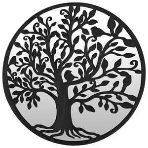 vidaXL spejl 40x2,5 cm rundt jern sort