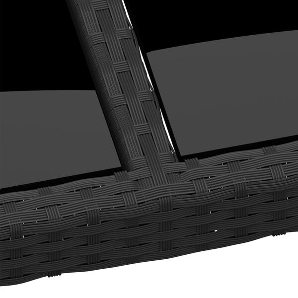 vidaXL havebord 250x100x75 cm hærdet glas og polyrattan sort