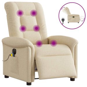 vidaXL eldrevet massagestol stof cremefarvet