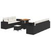 vidaXL Havesofa S&aelig;t 10 stk. Sort polyrattan