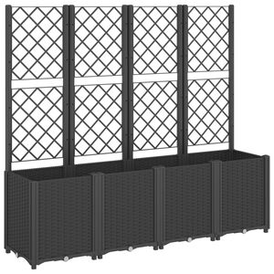 vidaXL plantekasse med espalier 160x40x140 cm PP sort