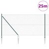 vidaXL Hegnsp&aelig;l Gr&oslash;n 1 x 25 m (60 x 60 mm net) St&aring;l