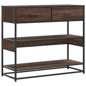 vidaXL konsolbord 90x35x80 cm konstrueret tr&aelig; brun egetr&aelig;sfarve