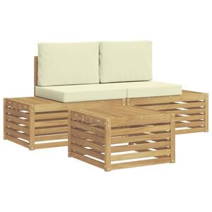 vidaXL Udend&oslash;rs sofagruppe med pude Hvid 59 x 59 x 37 cm Polyester
