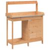 vidaXL potteb&aelig;nk med skab 110,5x45x124,5 cm massivt grantr&aelig; brun