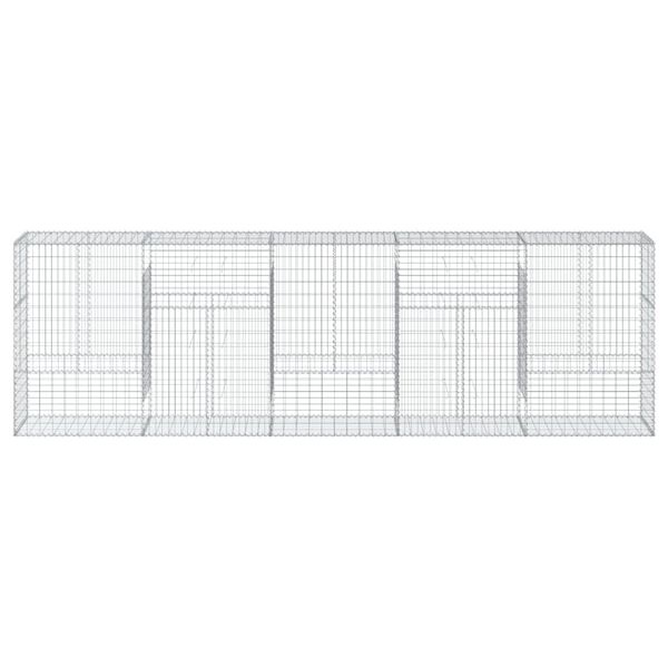 vidaXL gabionkurv med cover 500x50x150 cm galvaniseret jern