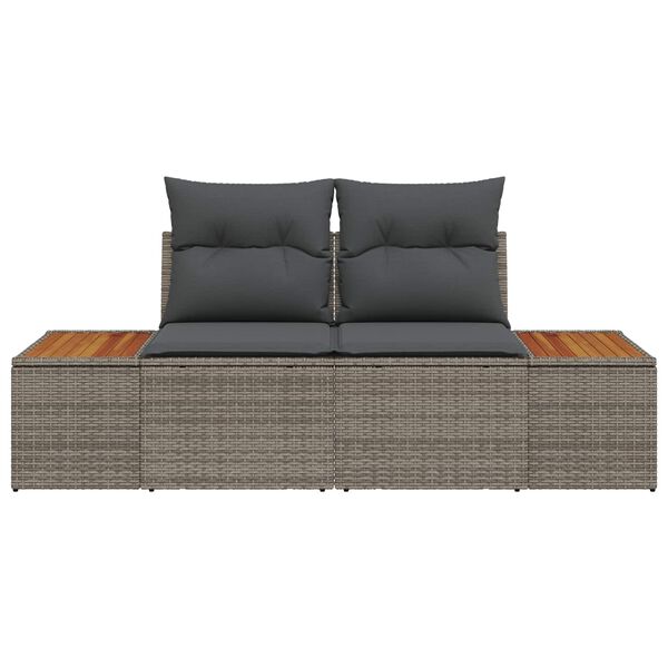 vidaXL Havem&oslash;belsofa Gr&aring; 184 x 62 x 85cm polyrattan