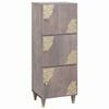 vidaXL Highboard med d&oslash;r Gr&aring; og Guld 40 x 33 x 110 cm Massivt mangotr&aelig;