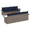 vidaXL Havesofa S&aelig;t 9 stk. 8-Antal s&aelig;der Gr&aring; og Marinebl&aring; polyrattan