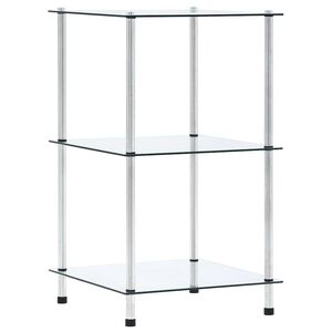 vidaXL reol 3 hylder 40x40x67 cm h&aelig;rdet glas transparent
