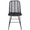 vidaXL Spisestuestol 2 pcs Sort 44.5 x 55 x 85 cm Rattan og Jern