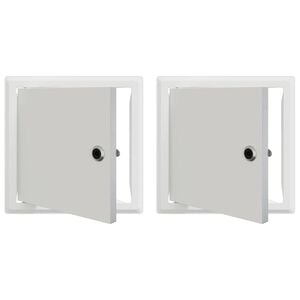 vidaXL Adgangspanel 2 stk. Hvid 23 x 23 x 3 cm St&aring;l