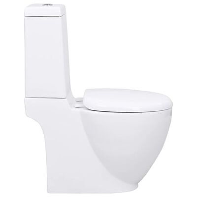 vidaXL keramisk toilet med rund bund afløb i bunden hvid