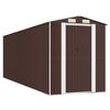vidaXL haveskur 192x606x223 cm galvaniseret st&aring;l m&oslash;rkebrun