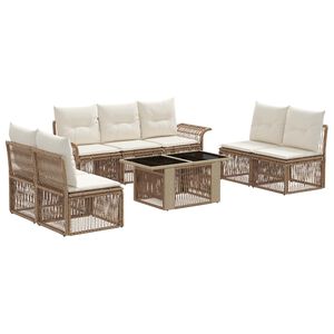 vidaXL Havesofa S&aelig;t 8 stk. Beige og cremehvid polyrattan