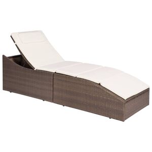 vidaXL liggestol med hynde polyrattan brun