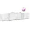vidaXL buede gabionkurve 9 stk. 400x50x80/100 cm galvaniseret jern