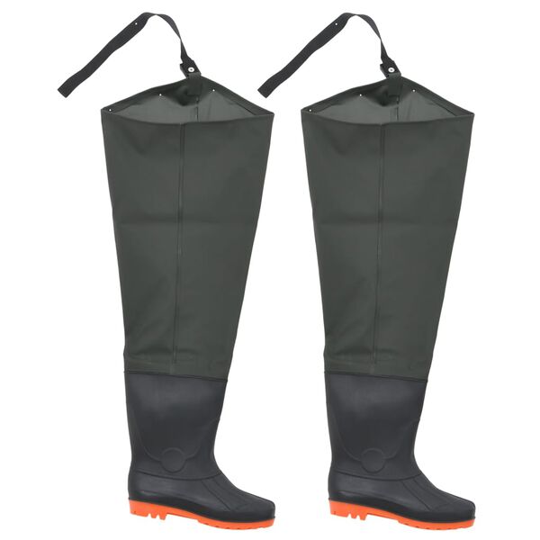 vidaXL hip waders str. 39 m&oslash;rkegr&oslash;n