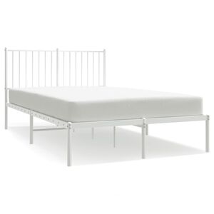 vidaXL sengeramme med sengegavl 120x190 cm metal hvid