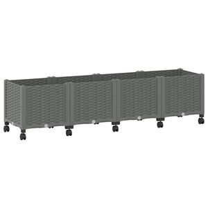 vidaXL Havekrukke med hjul Lysegr&aring; 160 x 40 x 48 cm PP