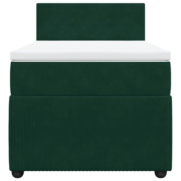 vidaXL kontinentalseng med madras 80x200 cm fl&oslash;jl m&oslash;rkegr&oslash;n