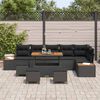 vidaXL Havesofa S&aelig;t 10 pcs Sort polyrattan