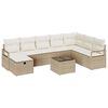 vidaXL Sofa S&aelig;t 9 stk. 8-Antal s&aelig;der Beige og creme polyrattan