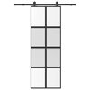 vidaXL skyded&oslash;r med hardwares&aelig;t 76x205 cm h&aelig;rdet glas og aluminium