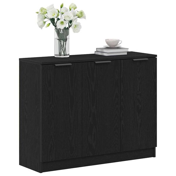 vidaXL Sideboard Sort eg 90,5 x 30 x 70 cm Konstrueret tr&aelig;