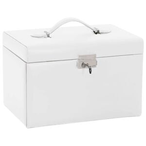vidaXL smykkeskrin 3-lags med spejl l&aring;sbar 26x18x17,5 cm hvid