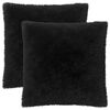 vidaXL Pude med pude HEERLEN 2 stk. Sort PV Fleece